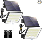 Solar Lights for Outside, 172LED 3Modes Split Motion Sensor Outdoor Lights with Remote Control, Solar Lights Outdoor Waterproof IP65, Outdoor Solar Lights for Yard,Patio,Garden,Garage, 2 Pack