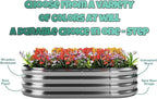 Galvanized Metal Planter Raised Garden Bed Kit for Gardening Outdoor，6x3x2ft Planter Grow Garden Box Raised Flower Bed，Long Vegetable Clearance Herb Raised Garden Beds For Container Gardening