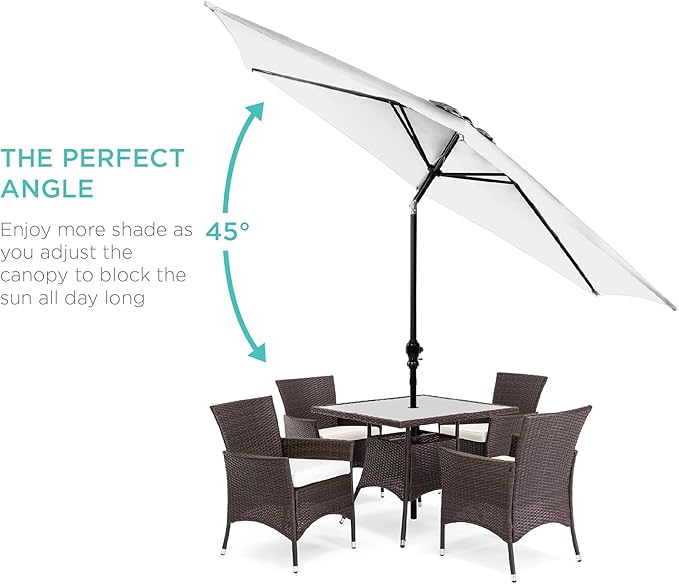 Best Choice Products 10ft Outdoor Table Compatible Steel Polyester Market Patio Umbrella w/Crank and Easy Push Button Tilt