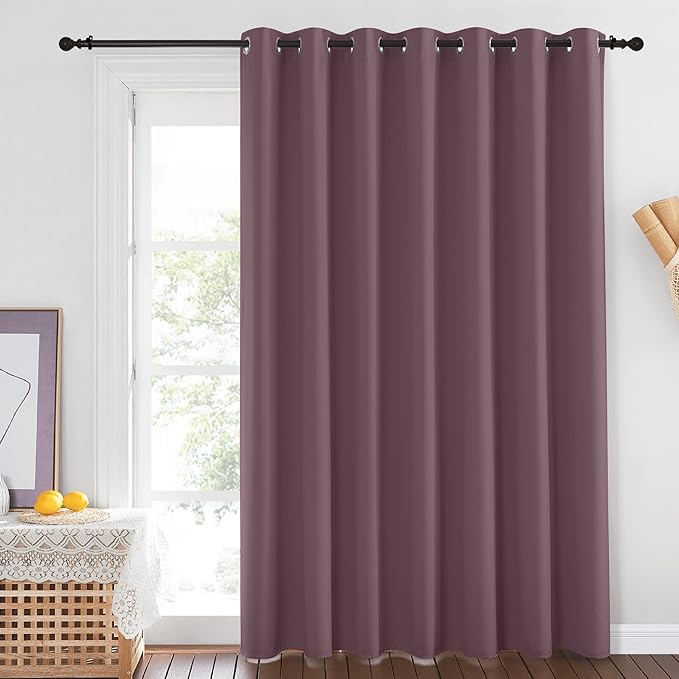 Blackout Dry Rose Sliding Door Curtains – W100 x L84, 1 Panel