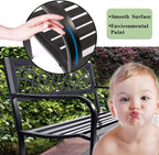Garden Bench Outdoor Bench with Plastic Backrest for Patio Metal Bench Park Bench or Yard Porch Clearance Work Entryway