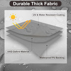 Sofa Cover for 3-Seater Patio Couch, Waterproof Polyester, Grey
