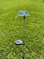 Solar Garden Stake Lights with Color Changing LED or Regular White LED Landscape Path Lights (Set of 2) (Dolphin)