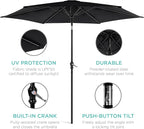 Best Choice Products 10ft Outdoor Table Compatible Steel Polyester Market Patio Umbrella w/Crank and Easy Push Button Tilt
