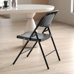 Nazhura 350 Weight Limit Heavy Duty Plastic Folding Chair with Reinfoced Steel Frame for Indoor and Outdoor, Wedding, Party, Restaurant, Meeting Room, Patio and Garden (Black, 8 Pack)