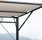 Outsunny 10' x 8' Outdoor Pergola and Patio Gazebo, Extendable Side Awning, Sun Shade Shelter for Garden, Camper, Deck, Doors and Windows, Cream White