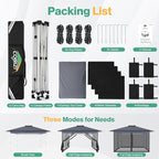 C0BIZI Gazebo 10x15 Pop up Canopy,Gazebos on Clearance-Canopy Tent with Mosquito Netting for Lawn,Garden,Backyard & Patio-Outdoor Tent-Water Resistant and UPF50+ (Gray)
