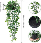 Whonline Fake Hanging Plants, Artificial Small Potted Plants for Indoor Outdoor Aesthetic Office Living Room Shelf Decor (1 Pack)