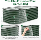 Kesfitt Raised Garden Bed Outdoor, Galvanized Steel Metal Raised Bed Planter for Vegetables, 24-Inch Deep Open Bottom Backyard Garden Bed 6x3x2 ft, Forest Green