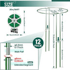 Plant Support Stakes, 30 Inch Half Round Green Iron, 12 Pack