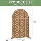 Casaphoria Metal Arched Privacy Screen Outdoor, 72" H x 47" W Freestanding Decorative Privacy Screen for Patio Deck Balcony Garden with Stable Base, Brown-Brick