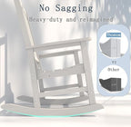 Oversized Rocking Chair Set of 2, Outdoor Rocking Chair for Adults, All Weather Resistant Porch Rocker for Lawn Garden, White