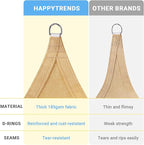 HappyTrends Sun Shade Sail,Heavy Duty UV Protection Beach Shade Canopy Wind sail,Tear and Rust Resistant Patio sail Shade for Yard Deck Lawn Garden Rectangle Sunshade(12'x 16',Sand)