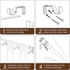 1” Diameter Matte Black Curtain Rod Itself is 30-60 inch 2 Pack, Fit 30 to 56 Windows with Heavy Duty Adjustable Telescopic Rod，Splicing Metal Extra Long Curtain Rod for Windows Sliding Glass Door