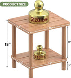 Outdoor Side Table, 2-Tier Small Outdoor Table for Patio, Adirondack Side Tables for Outside or Indoor, Bamboo End Table for Pool, Porch, Weather Resistant Easy Maintenance