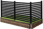VEVOR 3 Panels Outdoor Privacy Screen, 50 x 48 in Air Conditioner Fence with 27.6 in Ground Stakes, Pool Equipment Enclosure, Vinyl Privacy Fence, Ideal for Trash Can and A/C Units, Black