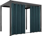 Easy-Going Linen Look Outdoor Curtains Waterproof Windproof Porch Curtains, Soft Thicken Outdoor Privacy Curtains for Patio, Gazebo, Grommet Top and Tab Bottom Drape, 1 Panel, 54x120 inch, Teal