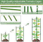 Halatool 2 Pack Tomato Cages for Garden,Up to 48in Adjustable Tomato Cage, Garden Stakes Tomato Trellis for Pots, Tomato Plant Support for Raised Garden Bed & Climbing Vegetables Flowers