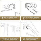 1” Diameter Gold Curtain Rod Itself is 30-60 inch 1 Pack, Fit 30 to 54 Windows with Heavy Duty Adjustable Telescopic Rod，Splicing Metal Extra Long Curtain Rod for Windows Sliding Glass Door