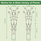Indoor Plant Trellis for Climbing Plants 2 Pack Small Garden Metal Support for Potted Plants Flowers Houseplants for Outdoor