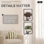 Sisher Plant Stand Indoor Outdoor,Window Plant Shelf Picture Frame Wall Plant Stand Metal Wall Plant Shelf Ease of Assembly Modern Style for Home Decor (Square 2-pack)
