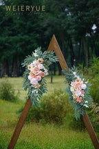 Artificial Flower Swags Set of 2, Coral Pink Silk Blend Wedding Arch Decor