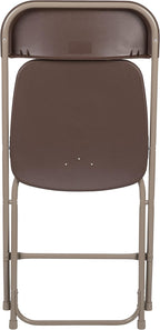 Flash Furniture Hercules Series Plastic Folding Chair - Brown - 4 Pack 650LB Weight Capacity Comfortable Event Chair-Lightweight Folding Chair