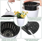 Amyhill 16 Pcs 5'' and 4.33'' Self Watering Hanging Planter for Indoor Plants Wall Planter with Hook and Absorbent Cotton Rope Wall Plant Holder Wall Mounted Planters White Flower Pots for Garden