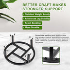 Metal Plant Stand Indoor Outdoor, Heavy Duty Plant Riser, Sturdy Flower Pot Holder Low Planter Stand, Single Flower Pot Stands, Modern Planter Stool for Indoor Plants (Black, 11.8"-2PCS)