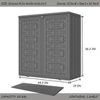 Storage Box Outdoor Caninet,Resin Indoor Storage Box Waterproof Outdoor Storage Cabinets for Patio/Garden/Backyard, Size 34.3''L*15''W*36.2''H(Grey)