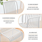 Patio Dining Chairs Set of 4, All-Weather Outdoor and Indoor Stackable Chairs with Curved Back, Waterproof for Patio, Deck, Porch, Backyard, Restaurant & Cafe Use, White