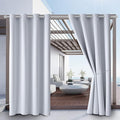 Waterproof Outdoor Curtain W52 x L84 - Grommet Top Sunlight Blocking Window Treatment Drapes Blackout Curtains for Home Bedroom Living Room Outdoor Patio Porch Pergola Cabana Gazebo (2 Panels)