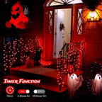 String Lights with 500 LEDs, 165 ft Red, IP44 Waterproof