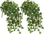 Hollyone 2pcs Artificial Hanging Plants 24" Fake Ivy Vine Faux Ivy Leaves Hanging Plant Greenery for Wall House Room Patio Indoor Outdoor Home Shelf Office Wedding Decor, UV Resistant