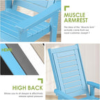 GREENVINES Outdoor Rocking Chairs | Set of 2 | Porch Rocker | HDPE Plastic | Arctic | Oversized Rockers | High Back | Big & Tall | Ladder Back | for Patio Outside Backyard Balcony Garden