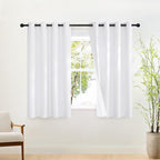 NICETOWN 100% Blackout Door Curtain 63 inch Long Thermal Insulated Room Darkening Privacy Short Curtain Window Treatment, Closet Drapes for Front/Sliding Door (Pure White, 52W x 63L, 1 Panel)