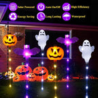 Halloween Decorations Outdoor Solar Pumpkin Bat Ghost Garden Stake Lights, 6-Pack 8 Modes Solar Halloween Lights Waterproof for Outside Home Patio Yard Pathway Grave Lawn Porch Party Decor
