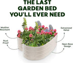 Plant & Plot Galvanized Raised Garden Beds Outdoor // Planter Raised Beds for Gardening, Vegetables, Flowers // Large Metal Garden Box (White) // Tool-Free Assembly