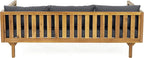 Merax 67.5" Outdoor Patio Daybed 3 Seater Sofa Bed,Acacia Wood Frame with Rattan Arm,Cushion & Pillow for Garden