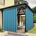 BONZER Outdoor Curtains for Patio Waterproof Thick Privacy Extra Wide Grommet Light Filtering Outside Curtains for Porch Pergola Gazebo Deck, 1 Panel, 150W x 84L inch, Teal