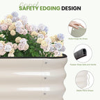 G GOOD GAIN 4-in-1 Adjustable Raised Garden Bed Kit | Galvanized Planter Boxes for Vegetables, Flowers | 12" Tall, Multiple Sizes (5x3x1ft, 4x4x1ft, 6x2x1ft, 7x1x1ft) | Outdoor Metal Raised Bed, White