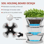Vertical Strawberry Planter-5 Tier Stackable Herb Tower Planters Stacking Garden Planters Pot Outdoor with Tools Removable Wheels for Growing Flowers, Vegetables and Succulents