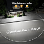 Onforu 100W 11000LM Flood Lights Outdoor, Brightness Security LED Flood Lights with 3 Adjustable Heads, Switch Controlled, IP65 Waterproof 6500K Outside Exterior Flood Light for Yard Garage Eave Patio