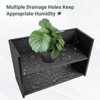 Metal Planter Box 30” x 12” x 16”, Tall Planter Box with Removable Insert Shelf, Black Steel Planter Heavy Duty for Porch, Garden, Patio, Yard