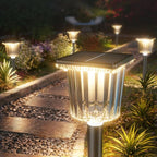 Upgraded Solar Lights Outdoor Waterproof 6 Pack, Adjustable Warm&Cool White, Pathway Lights Solar Powered Garden Decor Landscape Lighting Outside for Front Yard/Patio/Walkway/Driveway/Lawn/Path Light