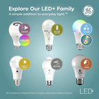 GE LED+ A19 Dusk to Dawn LED Light Bulbs, Automatic On/Off Outdoor Security Light, Soft White (2 Pack)