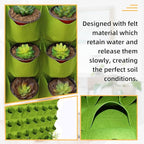 Hanging Planting Grow Bags, 90 Pockets Hanging Vertical Wall Planter Wall Mounted Grow Bag Outdoor Indoor Gardening Vertical Greening Flower Container, Planting Bags Storage Bags(1.1 m × 1.1 m, Green)