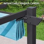Pergola Shade Cover Replacement Canopy Top Compatible with 10 X 13 ft 6-Bar Pergola Frames - Turquoise Blue (Canopy Size 116" W x 135" L, Canopy Top Only)