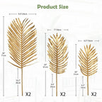 Artificial Palm Leaves Set of 6 Gold Faux Tropical Greenery