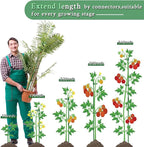 Plant Stakes 17inch &11inch SupKing Adjustable Length Plant Support Stake 16Pcs Orchid Stick with Clips for Indoor Outdoor,Garden Pole for Potted Tomato Amaryllis Vegetables Comes with 20 Ties (Green)